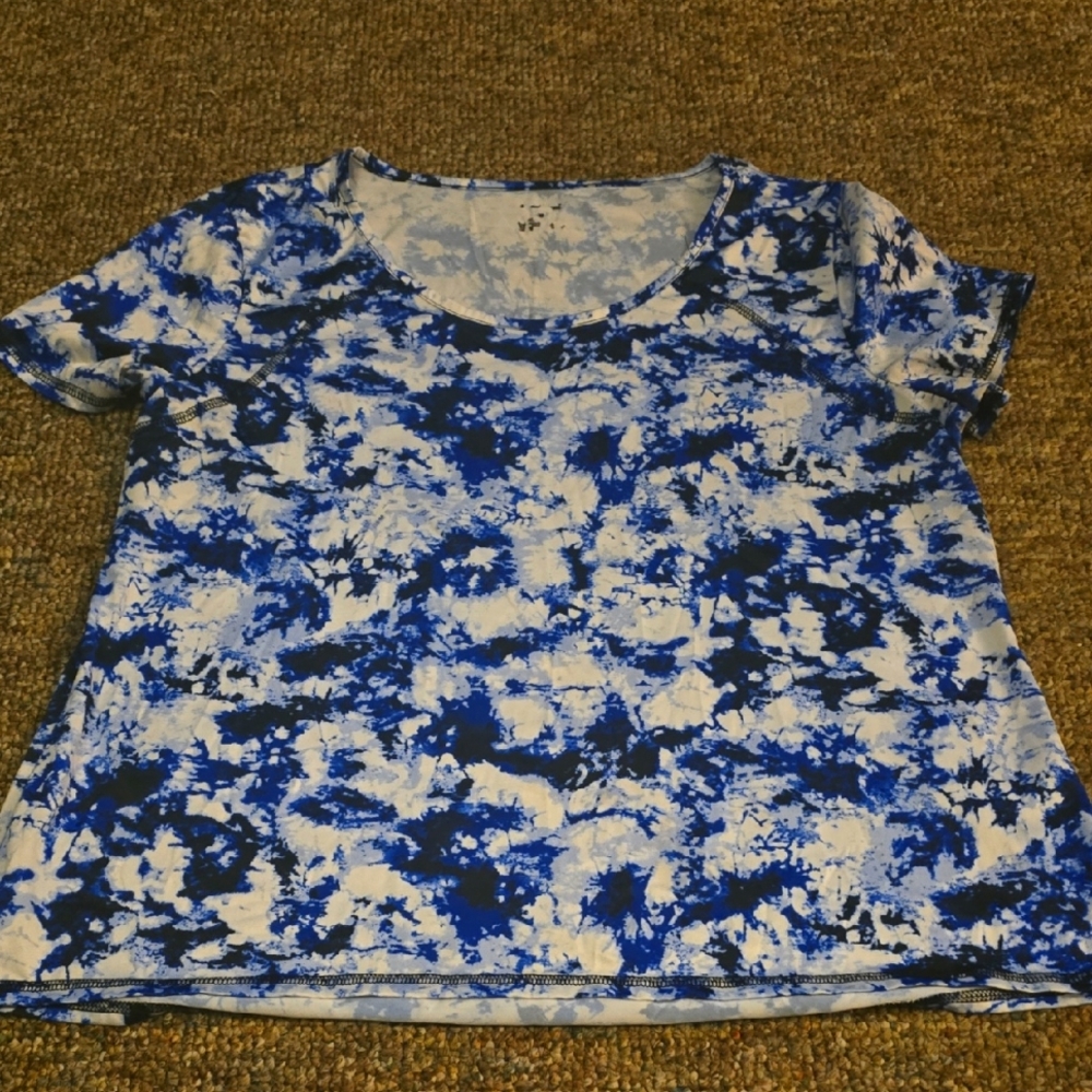 Blue and White Women's Top